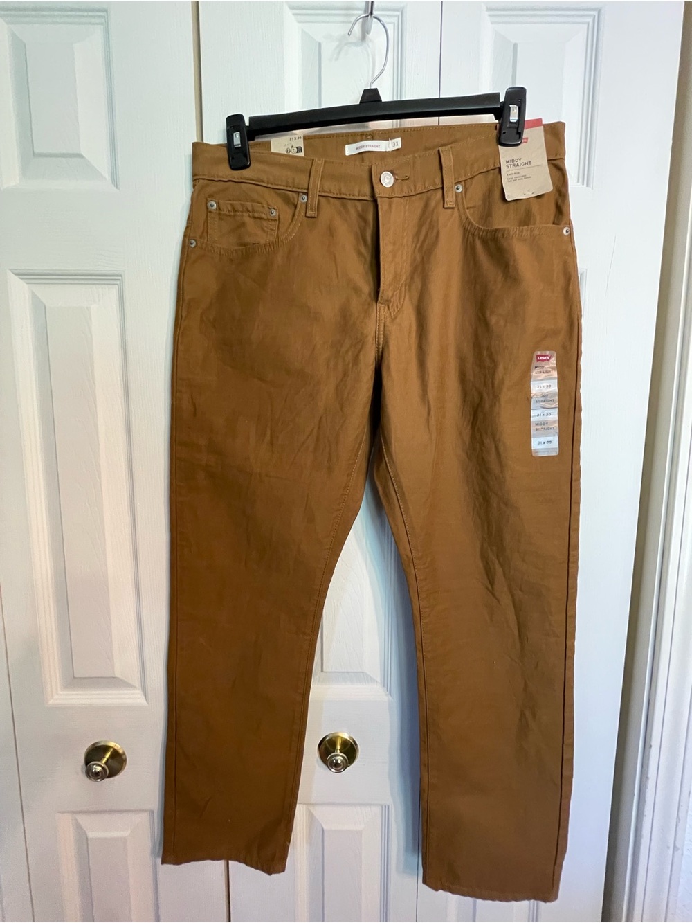 Levi's Straight Pants in Caramel/Tan Brown